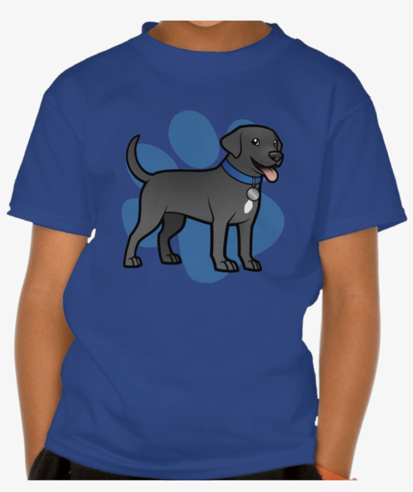 Cartoon Black Lab Blue Tshirt - Hate My Job Shirts, transparent png download