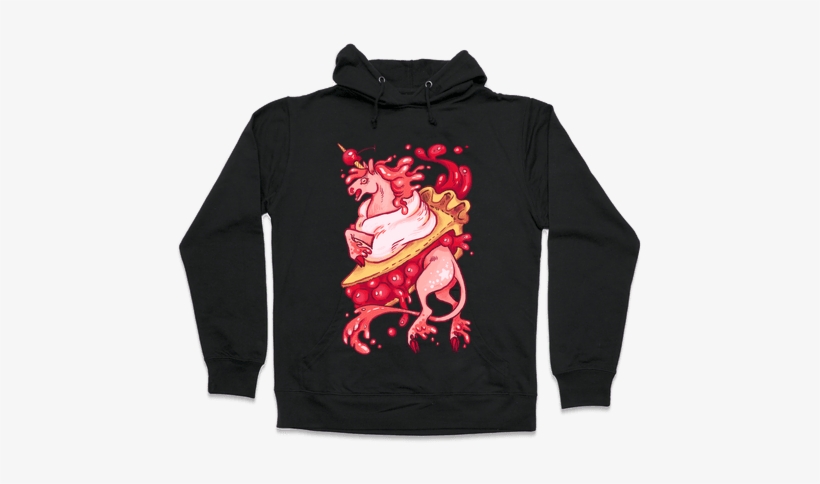 Kawaii Unicorn Pie Hooded Sweatshirt - Softball Quotes, transparent png download