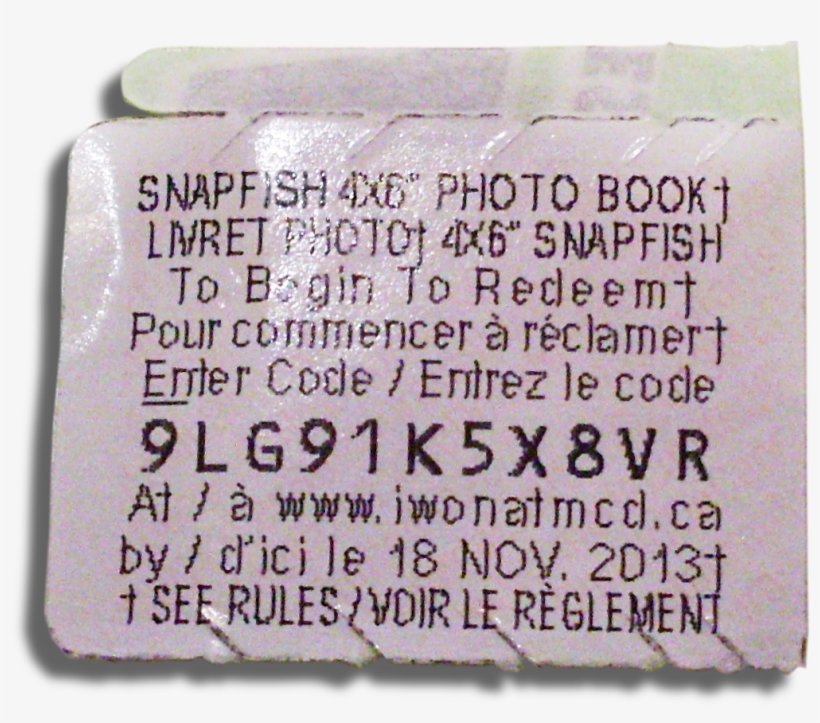 Snapfish-prize - Mcdonalds Monopoly Photo Book, transparent png download