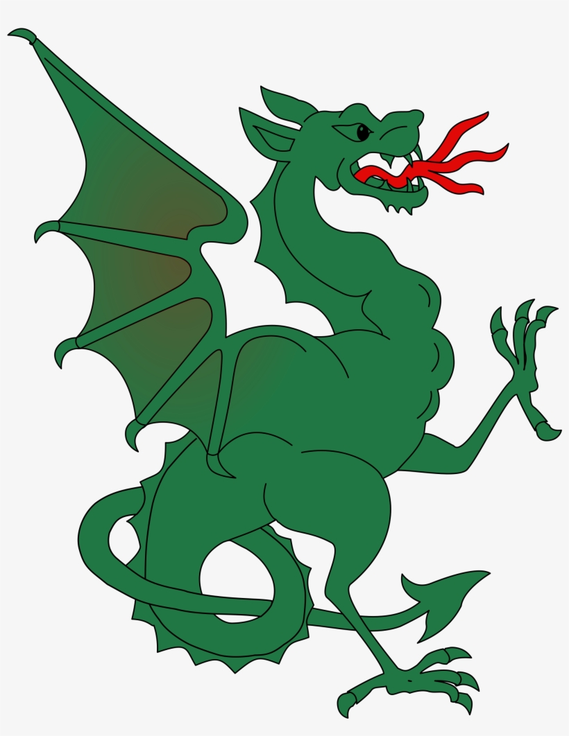 Open - Heraldic Wyvern, transparent png download