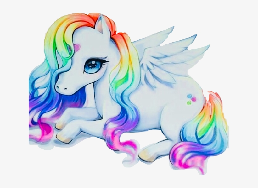 Download unicorn rainbow anime kawaii chibi freetoedit pegasus cute 