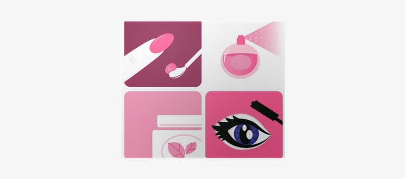 Beauty, Cosmetic And Makeup Icons Isolated On White, - Cosmetics, transparent png download