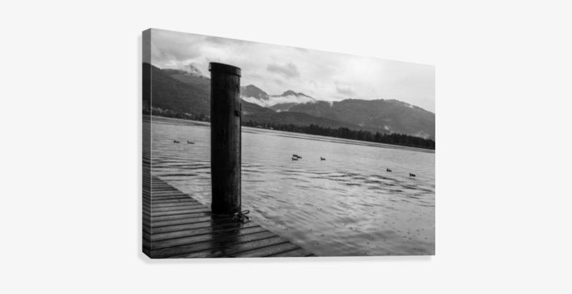 Sittin On The Dock Of The Lake Canvas Print - Monochrome, transparent png download