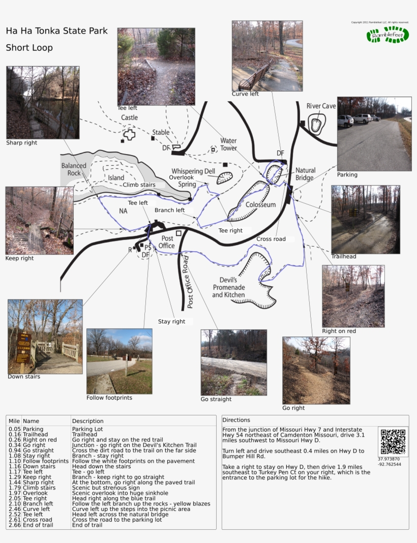 Printable Trail Map In Png Format - Ha Ha Tonka Trails, transparent png download