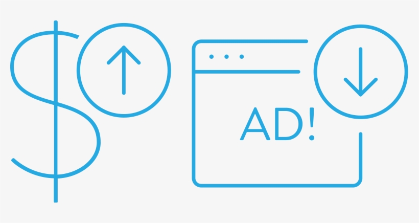 Higher Revenue, Fewer Ads - Arrow, transparent png download