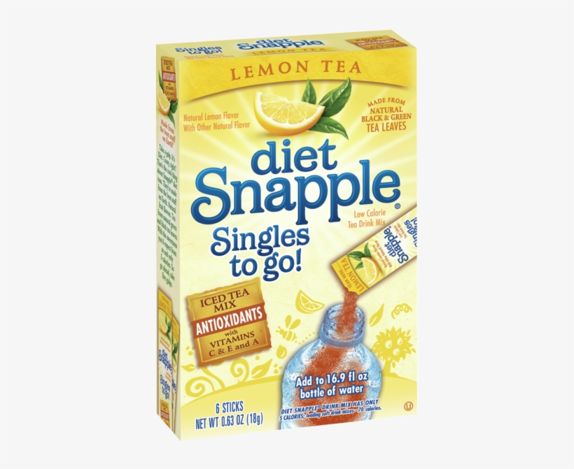 Pd015d - Diet Snapple Lemon Tea Singles To Go! (6pk), transparent png download