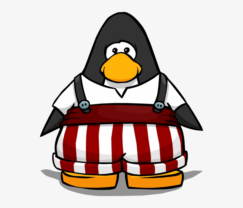 Striped Overalls On A Player Card - Club Penguin Blue Tux, transparent png download