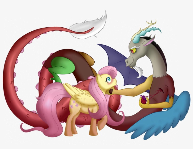 Nivimonster, Blushing, Discord, Discoshy, Female, Fluttershy, - Fluttercord Fan Art, transparent png download