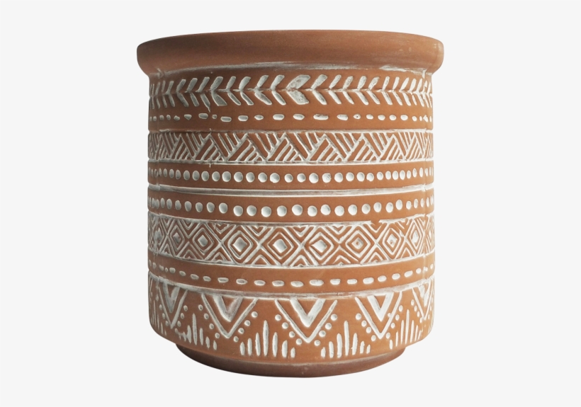 Tribal Terracotta Planter 16cm - Terracotta, transparent png download