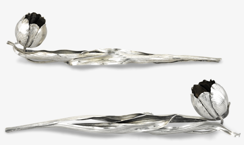 Silver Tulip Candle Snuffers By Buccellati - Earrings, transparent png download