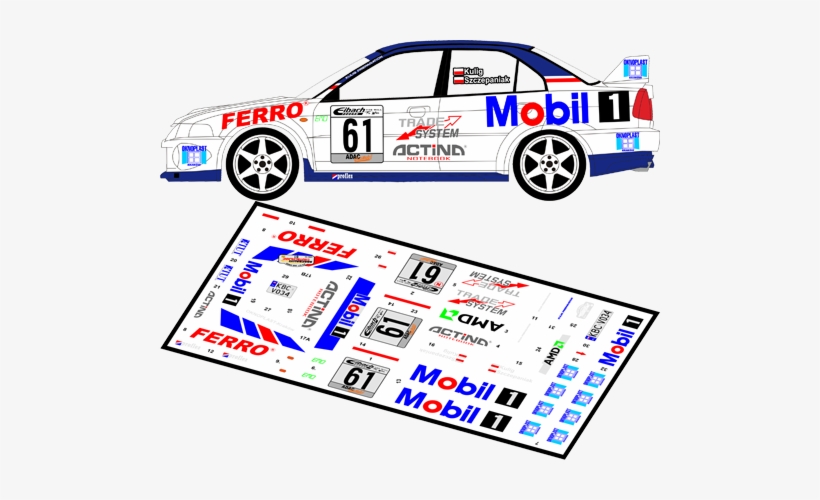 Boxart Mitsubishi Lancer Evo Vi "mobil 1" 43031 - Mitsubishi Lancer Evolution, transparent png download