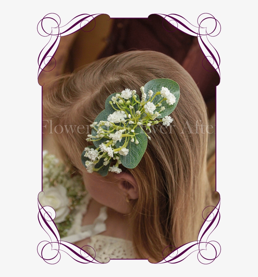Silk Artificial White Wedding Hair Comb With Gum Foliage - Headpiece, transparent png download