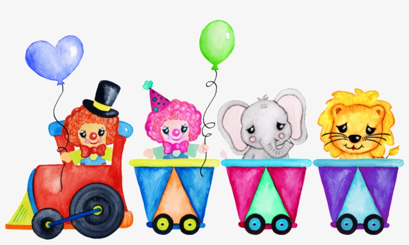 Pintado A Mano De Payaso, Png Transparente En Un Pequeño - Cicus Clipart Watercolor, transparent png download