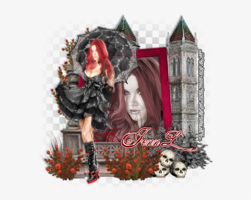 Gothic Rose By Happy Pumpkin Studio - Girl, transparent png download