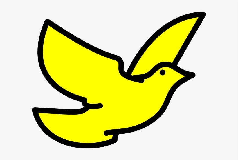 Yellow Dove Clip Art - Dove Bird Clipart Black And White, transparent png download