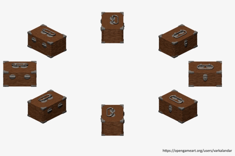 Hjm Small Wooden Chest Iron Alpha - Storage Chest, transparent png download