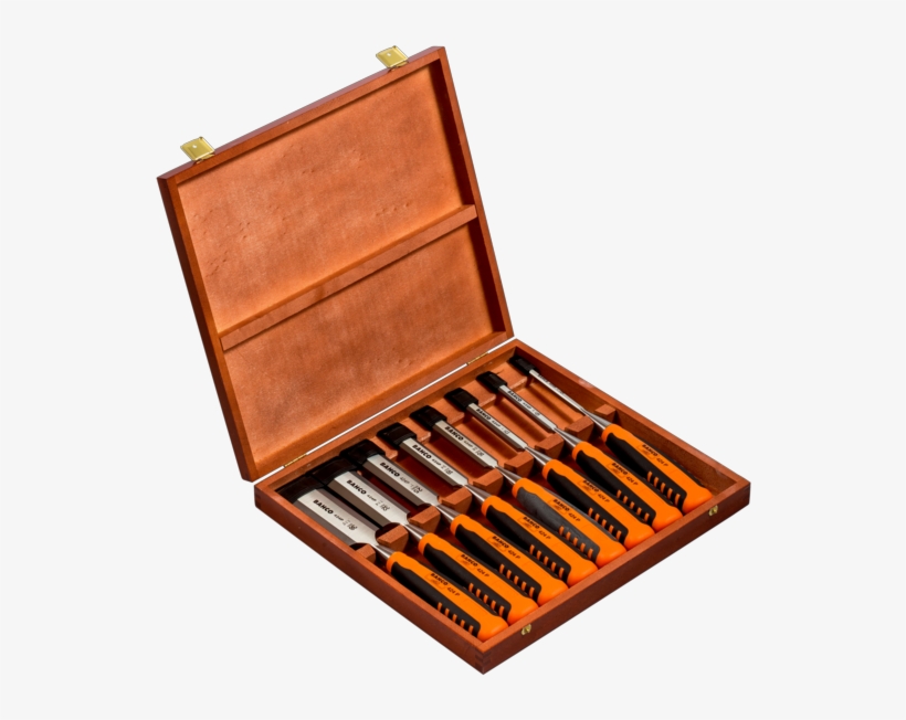 8 Pcs Professional 2 Component Handle Chisel Set In - Bahco 424-p Bevel Edge Chisel Set, transparent png download