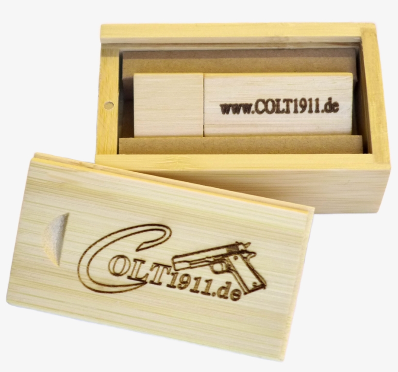 Usb Stick In High Quality Wooden Box - Plywood, transparent png download