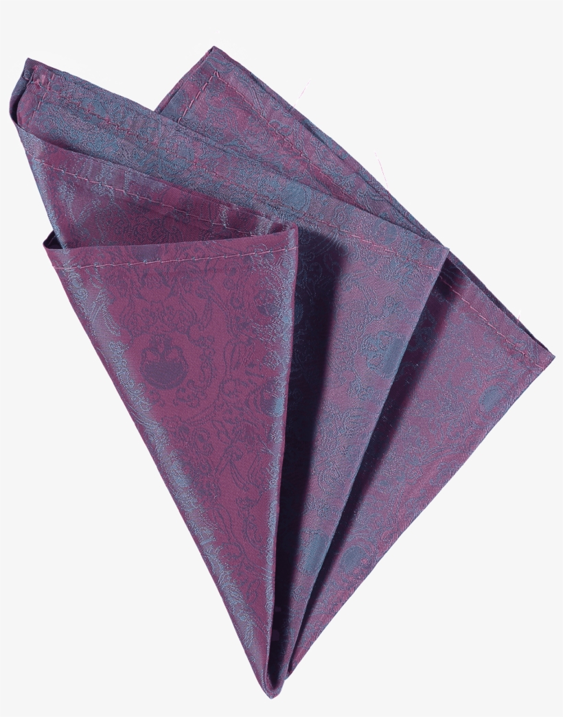 Pocket Square Silk Pink Blue Skull Woven - Origami, transparent png download