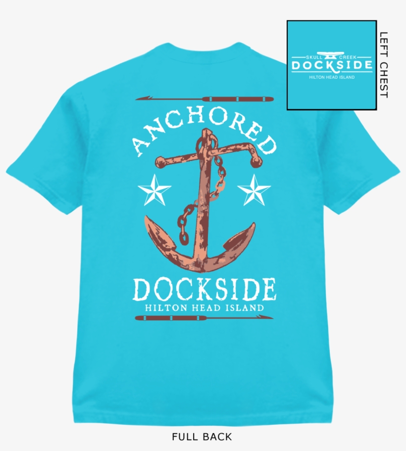 Anchored T Shirt Lagoon Blue - Shark T Shirt Bar, transparent png download