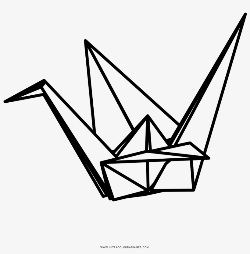Origami Crane Coloring Page Grullas De Papel Dibujo Transparent