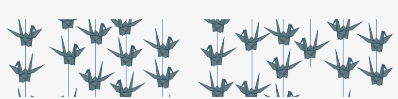 Cropped Paper Crane Garland Blue Gray - Origami, transparent png download