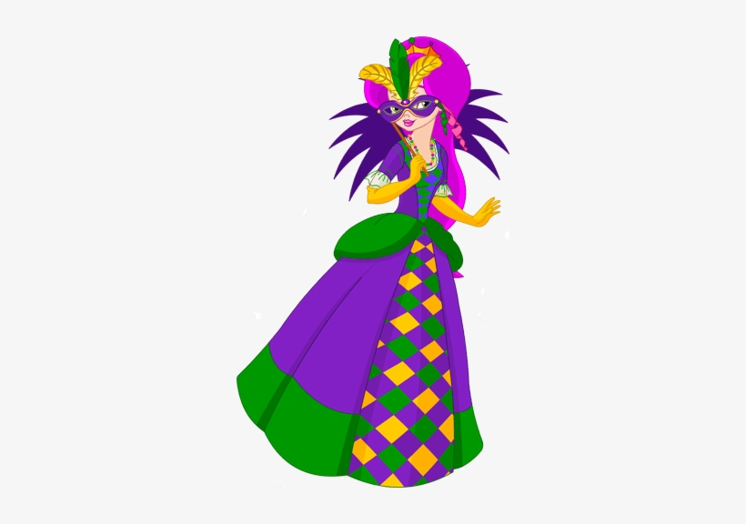 Mardi - Mardi Gras Girl Clip Art, transparent png download
