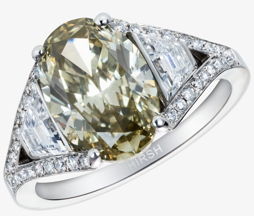 Majestic Ring Set With Olive Green Diamond - Green, transparent png download
