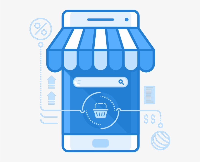 Online Mobile Shop - Illustration, transparent png download