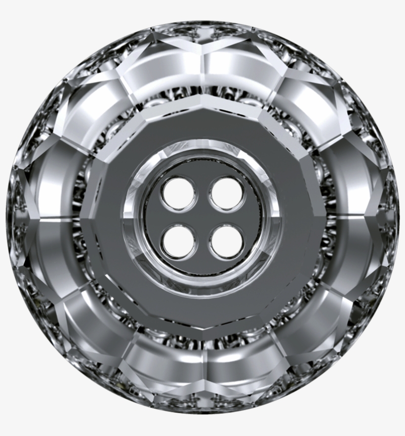 Swarovski 3008 Classic Button 18mm Crystal Silver Night - Swarovski 3008 18mm Classic Cb (4 Holes) Buttons Crystal, transparent png download