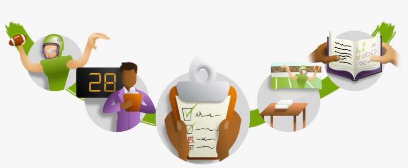 Rightword Icons Aligned With Green Brush Stroke - Illustration, transparent png download