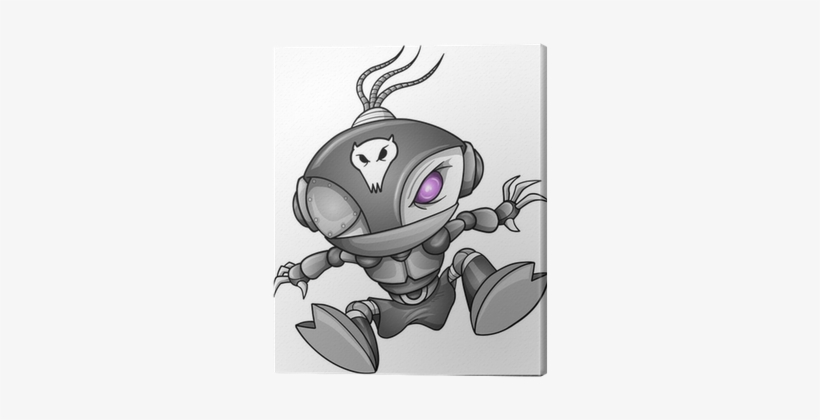 Cyborg Ninja Warrior Robot Vector Canvas Print • Pixers® - Stickers Robot Alien 50x60cm, transparent png download