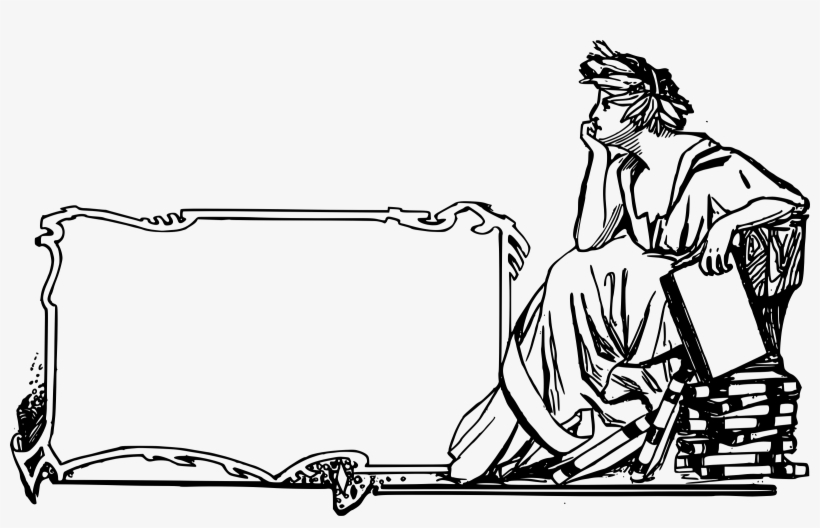 This Free Icons Png Design Of Lady And Books Frame, transparent png download