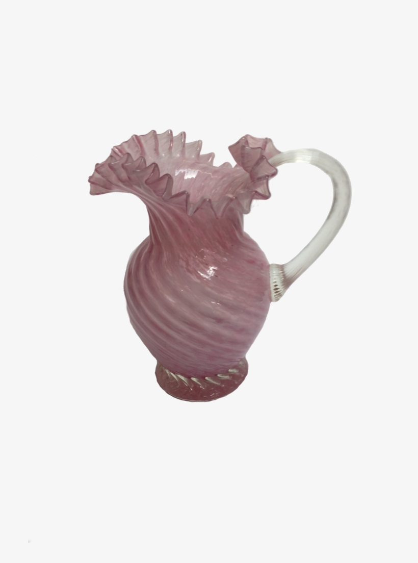 Vintage Murano Pink Swirl Pitcher With Original Sticker - Earthenware, transparent png download