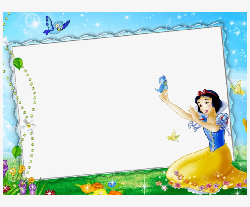 Marco De Blancanieves Marco Azul De Foto De Blancanieves - Mickey Mouse Character Frame, transparent png download