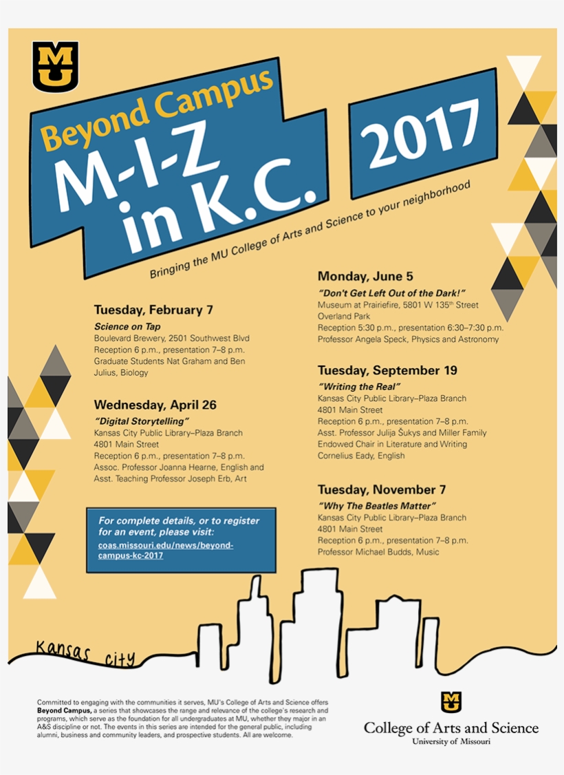 Beyond Campus Kc Series Poster - University Of Missouri, transparent png download