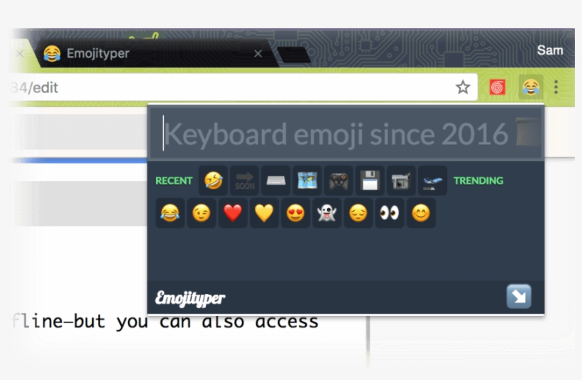 Emojityper Chrome Extension Showing Its Browser Action - Google Chrome Extension, transparent png download