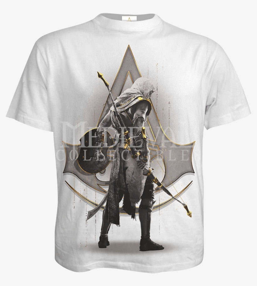 Assassins Creed Origins White T Shirt - T Shirt Assassin's Creed, transparent png download