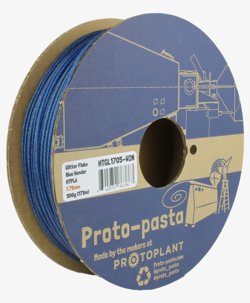 Proto-pasta Wonder Blue Glitter Flake Htpla - Proto-pasta Htp22805-ice High Temperature Spool , Pla, transparent png download