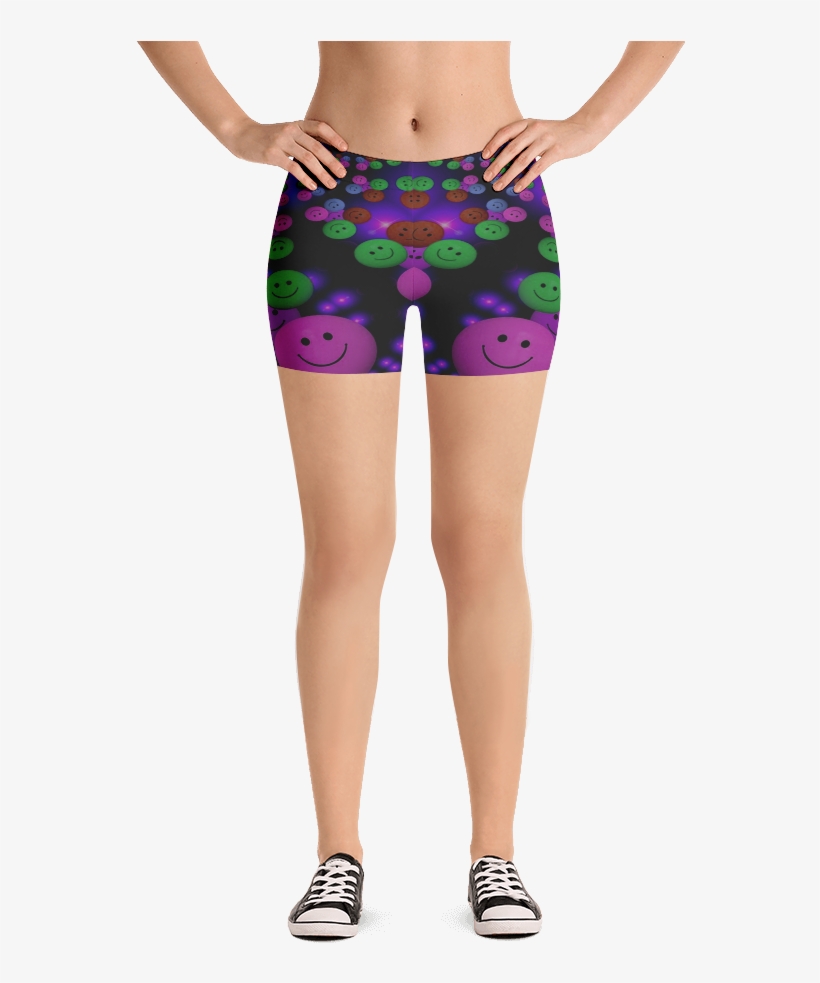 Image Of Smiley Purple Emoji Shorts - Altino Leggings - #1e563e - Black Chocolate Cherry, transparent png download