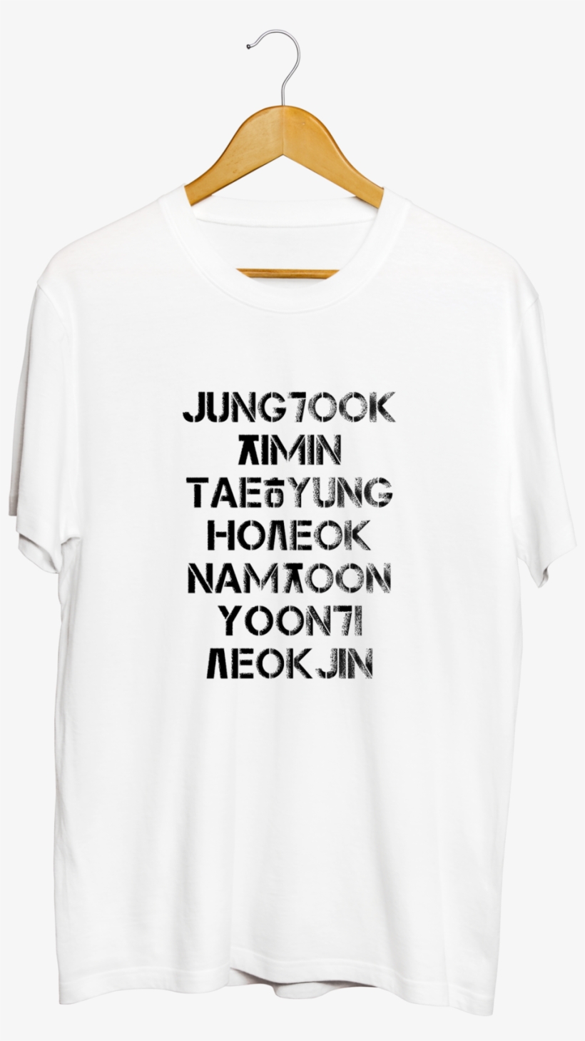 Bts Black Korean Typography White T-shirt - Korean Language, transparent png download