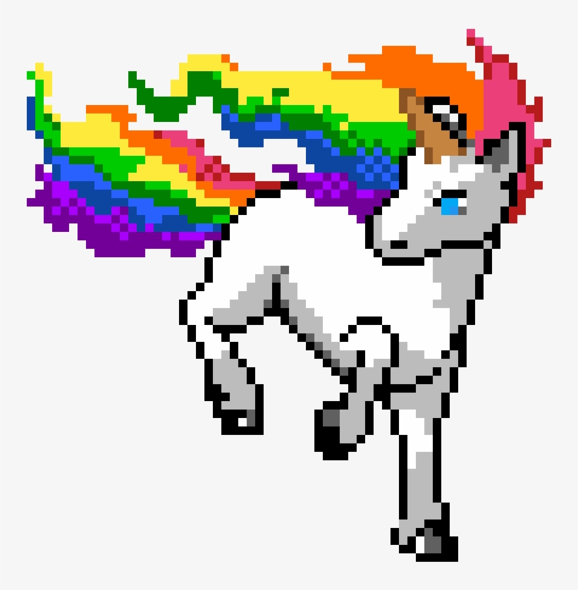 Rainbow Rapidash - Free Pixel Art, transparent png download