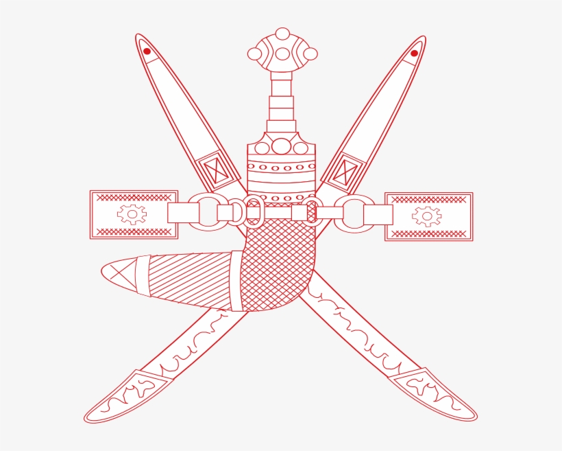 The Emblem Features Two Crossed Swords Behind A Sheathed - Oman Air Force Roundel, transparent png download