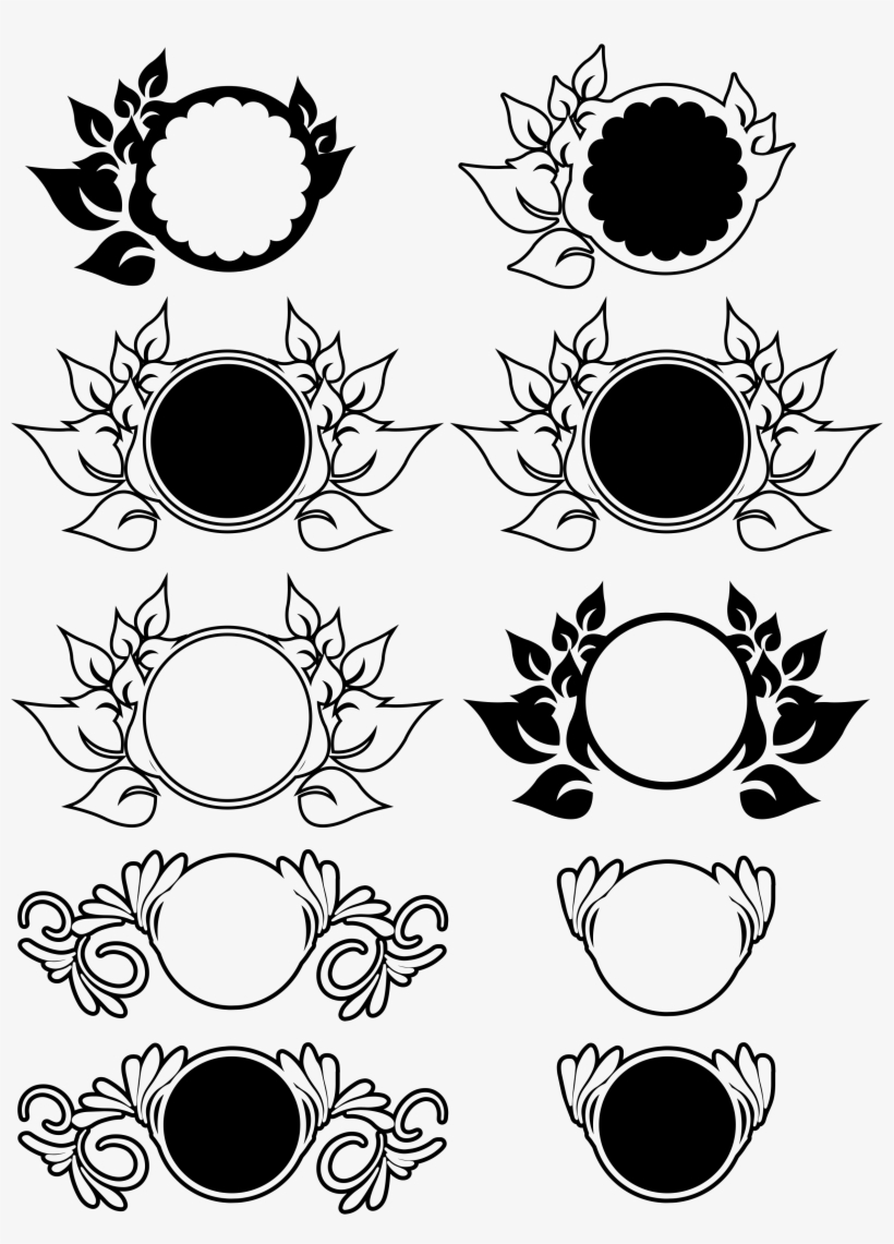 9 Floral Monograms Bundle Svg, Dxf, Jpg, Png, Dwg, - Juletiketter, transparent png download