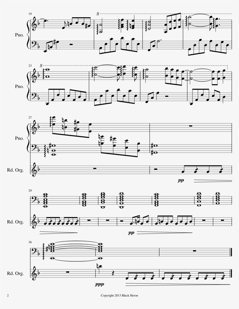 Flatline Sheet Music Composed By Black Heron 2 Of 2 - Music, transparent png download