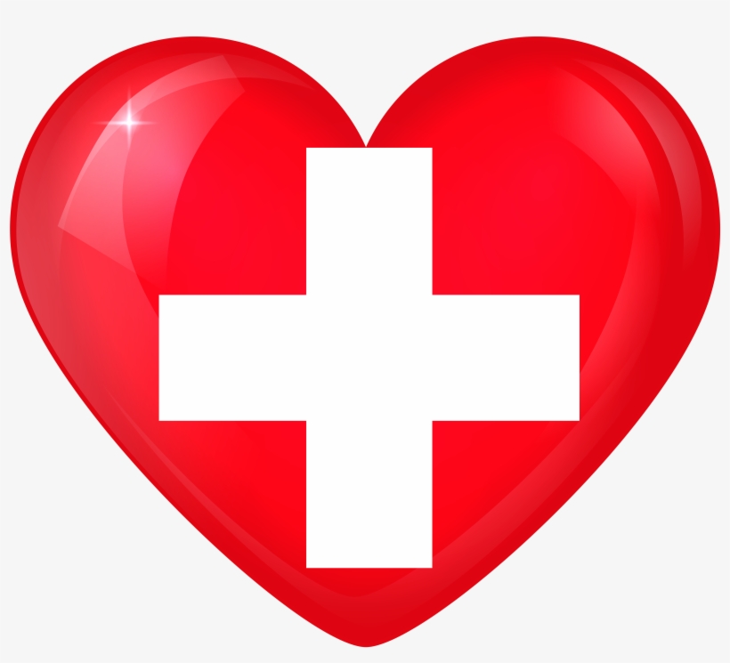 Switzerland Large Heart Flag - Schweiz Liebe, transparent png download