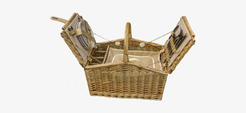 More Views - Red Hamper Butterfly Lidded 4 Person Fitted Farmhouse, transparent png download