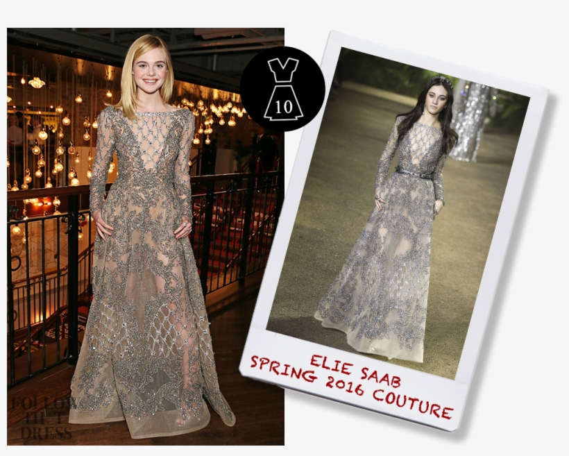 Elle Fanning In Elie Saab Spring 2016 Couture - Elle Fanning, transparent png download
