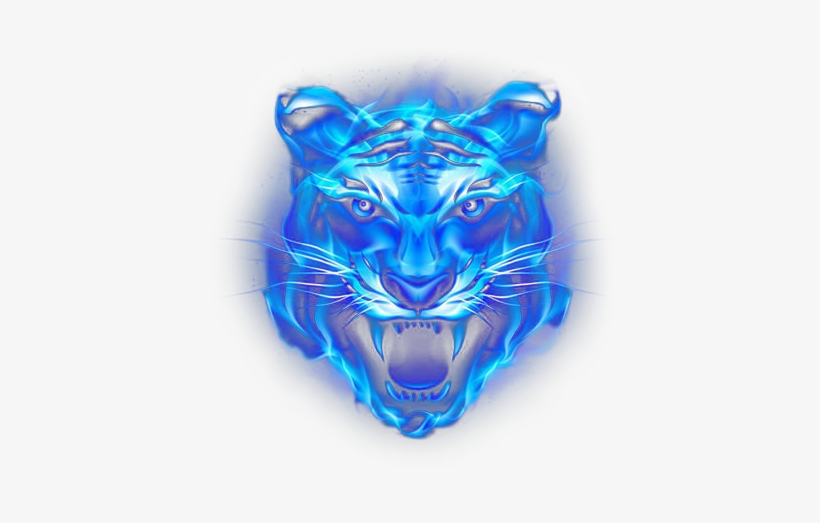 Lion Blue Fire Water Metallic Neon Light - Fire Lion Light Png, transparent png download