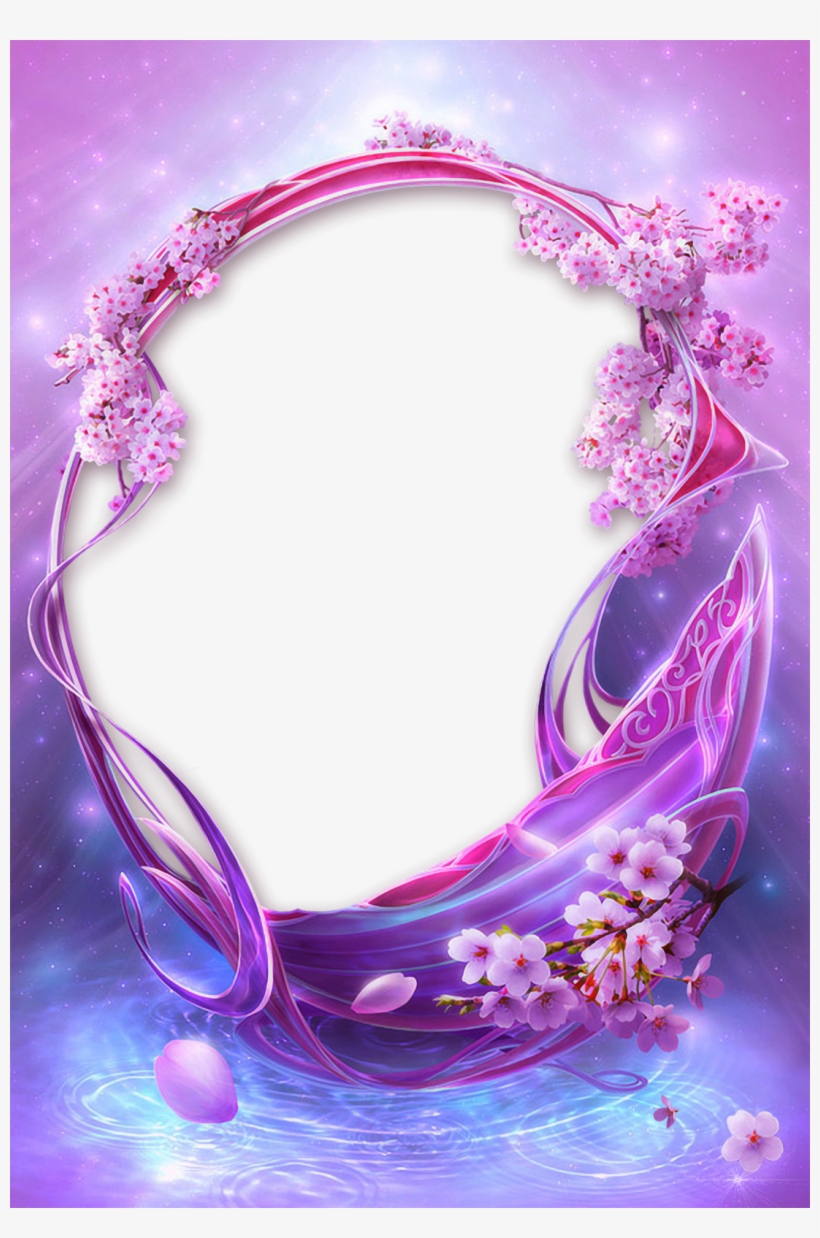 Photo Frame - Magic Dream - Frame Purple Flower Transparent PNG